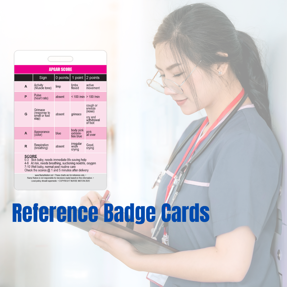 APGAR Score Reference and Newborn Assessment Vertical Badge Card – Nurse  Nation