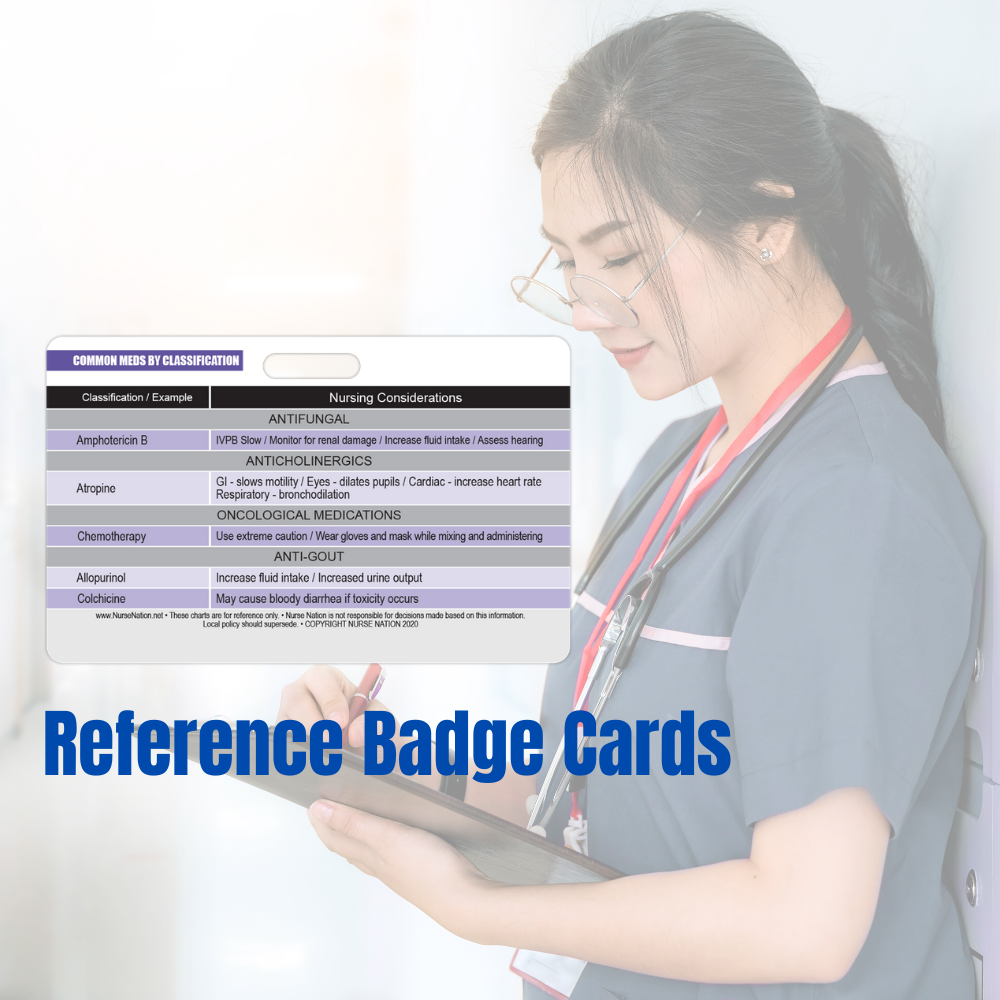 Common Medications by Classification Reference Horizontal Badge Cards