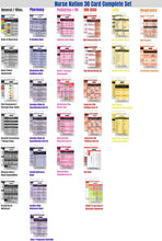 Load image into Gallery viewer, Nurse Nation 30 Vertical Badge Reference Cards Set - Nursing, Lab Values, EKG, Vitals, and More! (Bonus Cheat Sheets)
