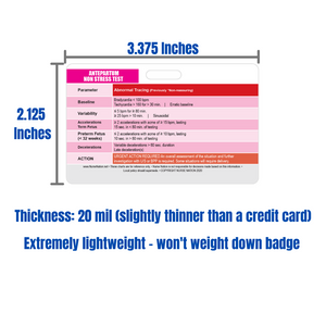 Antepartum Non-Stress Test Reference Horizontal Badge Card