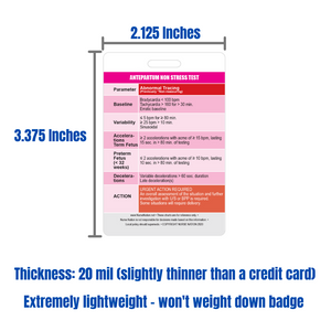 Antepartum Non Stress Test Reference Vertical Badge Card