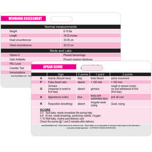 APGAR Score Reference and Newborn Assessment Horizontal Badge Card