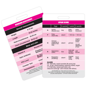 APGAR Score Reference and Newborn Assessment Vertical Badge Card