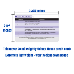 Drug Schedule Chart Reference and Pregnancy Category Chart Reference Horizontal Badge Card