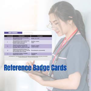 Drug Schedule Chart Reference and Pregnancy Category Chart Reference Horizontal Badge Card