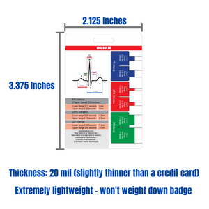 EKG Ruler Vertical Badge Card Tool - ECG and Electrocardiogram Ruler