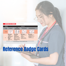 Load image into Gallery viewer, EKG Horizontal Badge 6 Card Set w/ Bonus Cheat Sheets!
