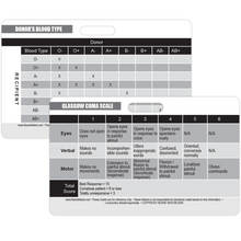 Load image into Gallery viewer, Glasgow Scale and Blood Donor Compatibility Reference Horizontal Badge Card
