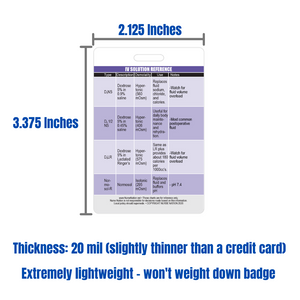 IV (Intravenous) Solution Reference Vertical Badge Card