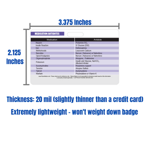 Medication with Antidotes Reference Horizontal Badge Card