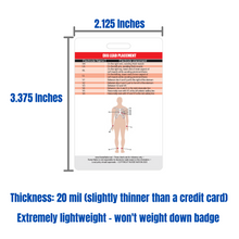 Load image into Gallery viewer, STEMI 12 Lead Reference and 12 Lead EKG (ECG) Placement Reference Vertical Badge Card
