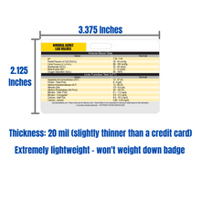 Load image into Gallery viewer, Lab Values Horizontal Plastic Badge Cards - Set of 2 Cards
