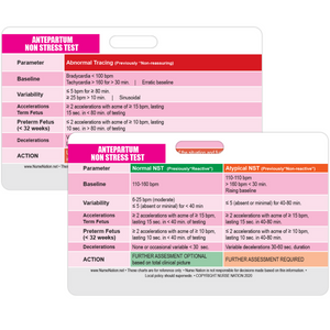 Antepartum Non-Stress Test Reference Horizontal Badge Card