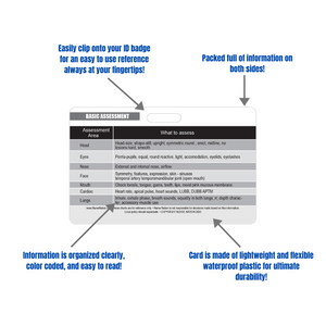 Basic Patient Assessment Reference Horizontal Badge Card