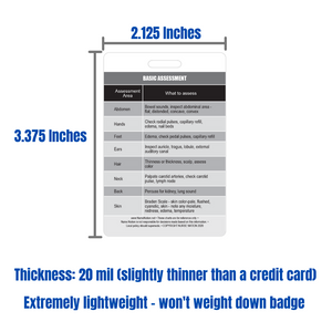 Basic Patient Assessment Reference Vertical Badge Card