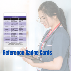 Cardiac Drips Reference Vertical Badge Card