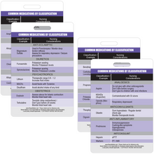 Load image into Gallery viewer, Common Medications by Classification Reference Vertical Badge Cards
