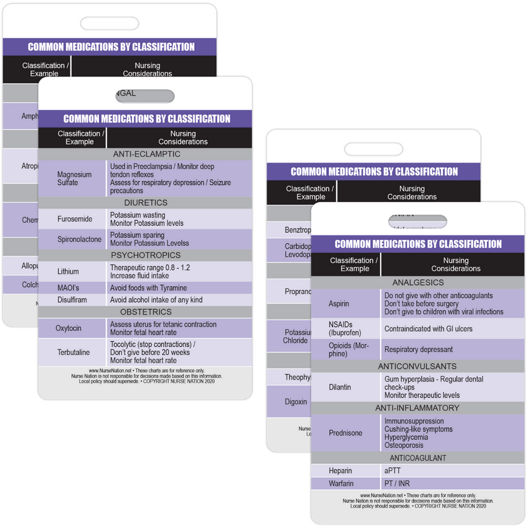 Common Medications by Classification Reference Vertical Badge
