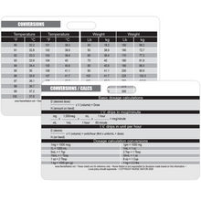 Load image into Gallery viewer, Healthcare Conversions, Weight Conversions, Temperature Conversions, and Common IV Drug calculations Horizontal Badge Card
