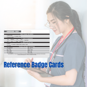 Healthcare Conversions, Weight Conversions, Temperature Conversions, and Common IV Drug calculations Horizontal Badge Card