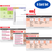 Load image into Gallery viewer, EKG Horizontal Badge 6 Card Set w/ Bonus Cheat Sheets!
