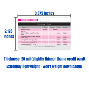 Immunization (Vaccination) Schedule Horizontal Badge Cards