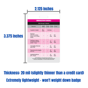 Immunization (Vaccination) Schedule Vertical Badge Cards