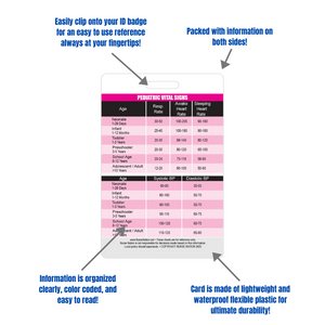 Pediatric Vital Signs Vertical Badge Card